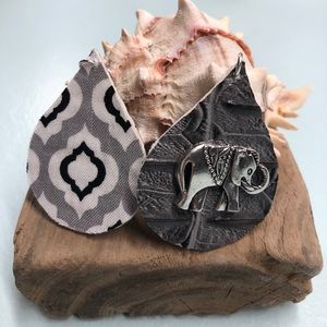 Faux leather Elephant earrings
